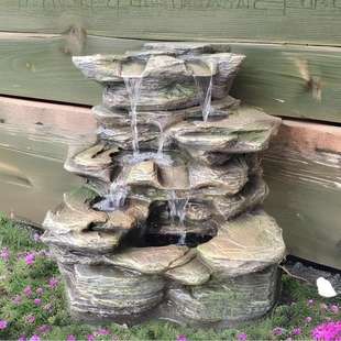 新款热销假山风格户外花园装饰流动水景喷泉-2