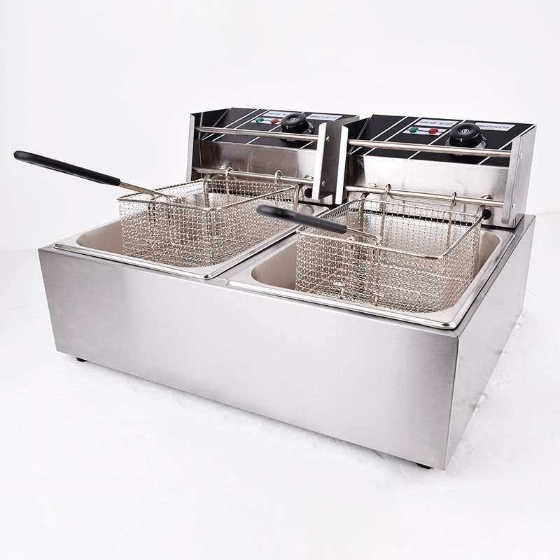 电炸炉油炸锅 商用大容量油条薯塔机 双缸炸串炸薯条机
