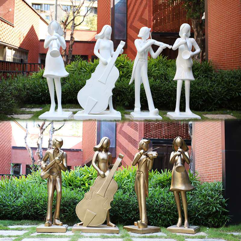 大型玻璃钢抽象音乐人物雕塑户外商业街酒店公园广场景观装饰摆件