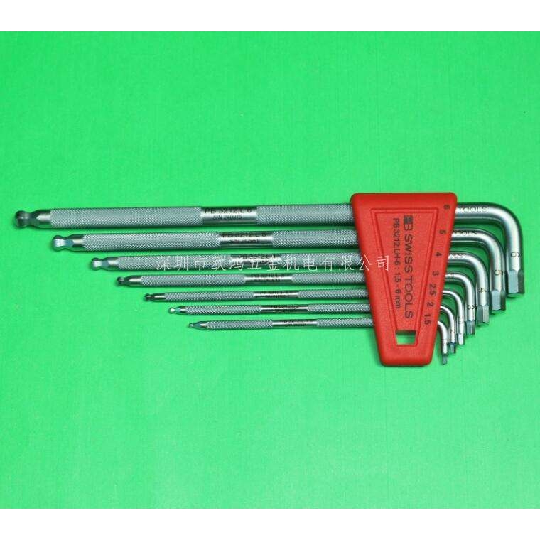 进口瑞士PB 公制套装滚花式内六角扳手 PB 3212.LH-6 10