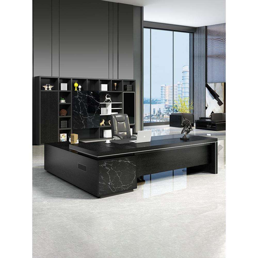 大理石纹老板办公桌椅组合简约现代大班台总裁主管桌经理室家具