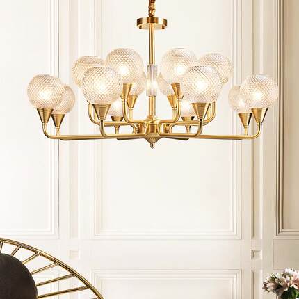 北欧吊灯全铜客厅灯后现代简约LED灯创意个性餐厅卧室灯全铜灯具