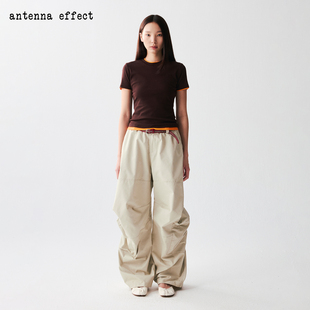 antenna effect 经典多色圆领正肩修饰肩型基础小版型T恤打底上衣