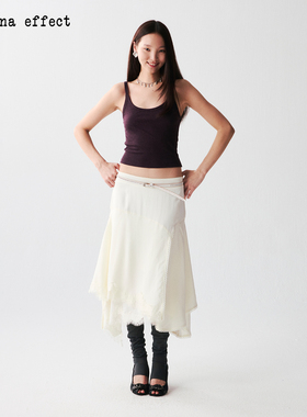 antenna effect 复古多色修身包裹感遮副乳亚麻天丝纯色吊带上衣