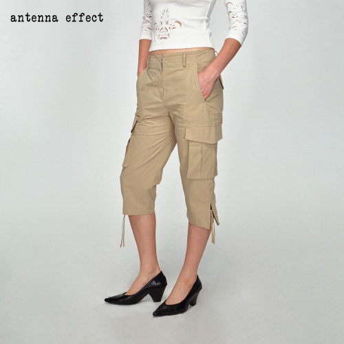 antennaeffect高腰直筒七分裤