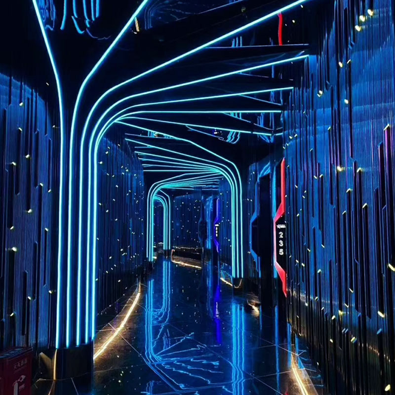 热销LED硅胶防水灯槽霓虹套管灯条弧形圆形柔性线条灯12v嵌入式软
