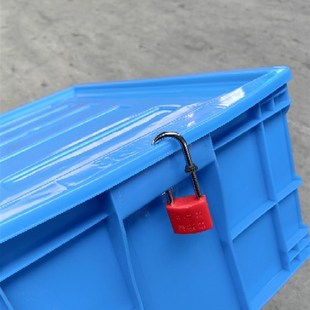 热销可带锁带轮周转箱可配钥匙挂锁收纳箱带盖工具箱零件盒防盗零