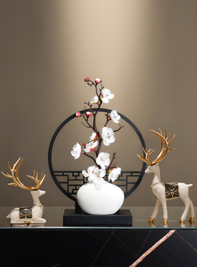 热销新中式禅意装饰品家居客厅创意桌面玄关电视柜酒柜插花花瓶摆