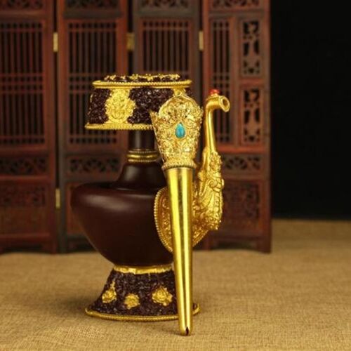 热销贲巴壶藏传密宗供品尼泊尔文巴壶纯铜奔巴壶净水瓶文巴瓶宝瓶