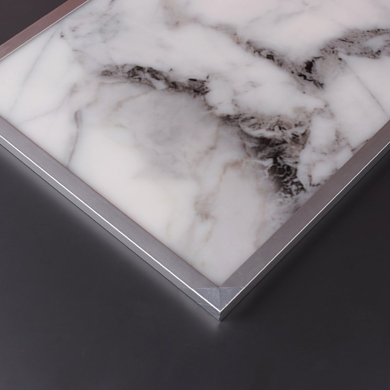 热销乐斯照明发光背板LED亚克力导光板大理石图纹UV打印图案导光