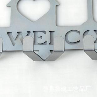 现货墙面铁艺钥匙挂钩家用门后衣帽置物架银色免打孔排钩 直销新款