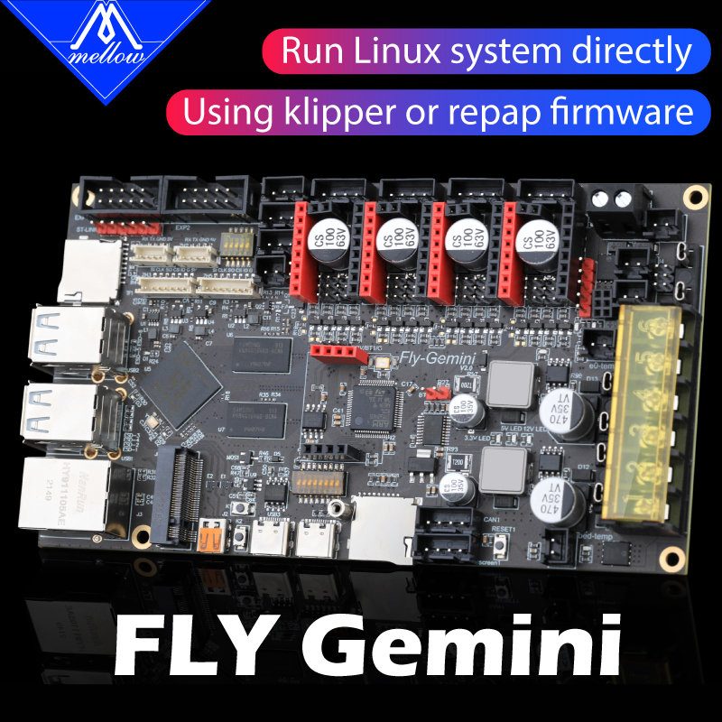 Fly3D Gemini双子座4轴3D打印机主板,klipper/RRF固件运行linux