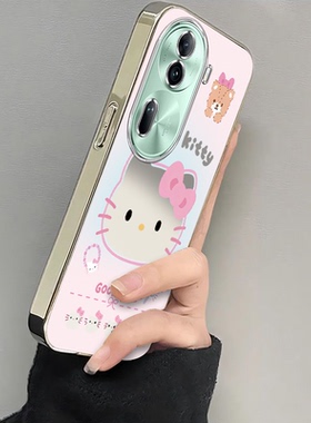 适用OPPOReno11手机壳OPPO新款Reno11Pro5G套OPPORone115G软壳硅胶Reon系列全包防摔好时光KT猫OPP0PP0PP卡通