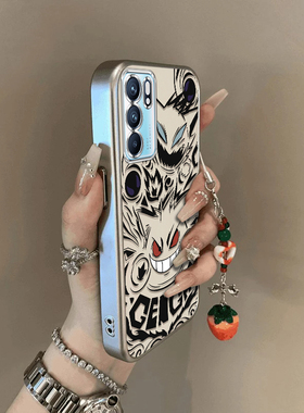 适用oppoReno6手机壳Reno6pro+新款opopreno65G全包防摔外壳reon十p0pp0pporeno6软硅胶保护套红眼耿鬼镂空