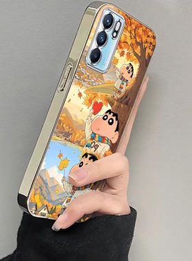 适用oppoReno6手机壳Reno6pro+新款opopreno65G全包防摔外壳reon十opp0pp0pporeno6软硅胶保护套5G枫叶小新