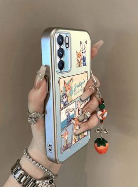 适用oppoReno6手机壳Reno6pro+新款opopreno65G全包防摔外壳reon十opp0pp0pporeno6硅胶保护5G兔警长