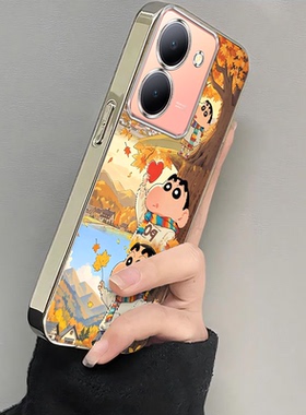 适用vivoy78手机壳新款y77e枫叶小新y76s硅胶保护套vovoy7s全包y78十防摔y73s外壳viviy75s男5g女y72t卡通m+