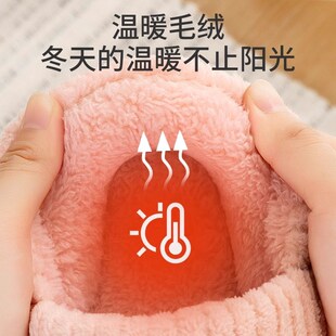 加绒包跟棉鞋 老人棉拖鞋 室内居家保暖防滑2024新款 男士 女包跟 冬季