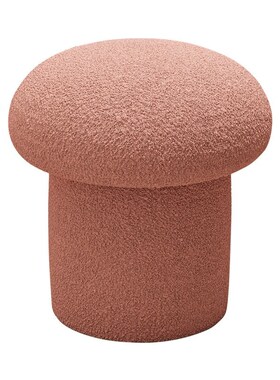 白色奶油风羊糕绒小凳子家用换鞋凳网红茶几矮凳沙发圆凳落地摆件