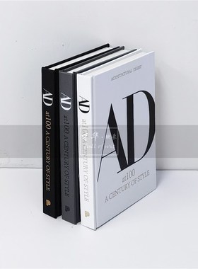 布面质感AD艺术装饰真书样板间售楼处侘寂风黑白英文软装饰品摆件