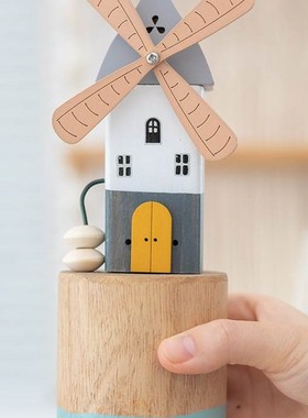 阿楹 客厅旋转风车工位小摆件奶油风日式布置儿童房衣柜转角书桌