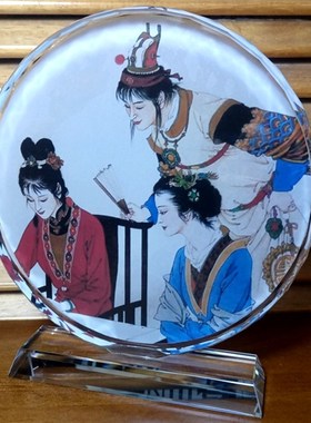 红楼梦摆设纪念品林黛玉礼品贾宝玉收藏品薛宝钗装饰品水晶摆件