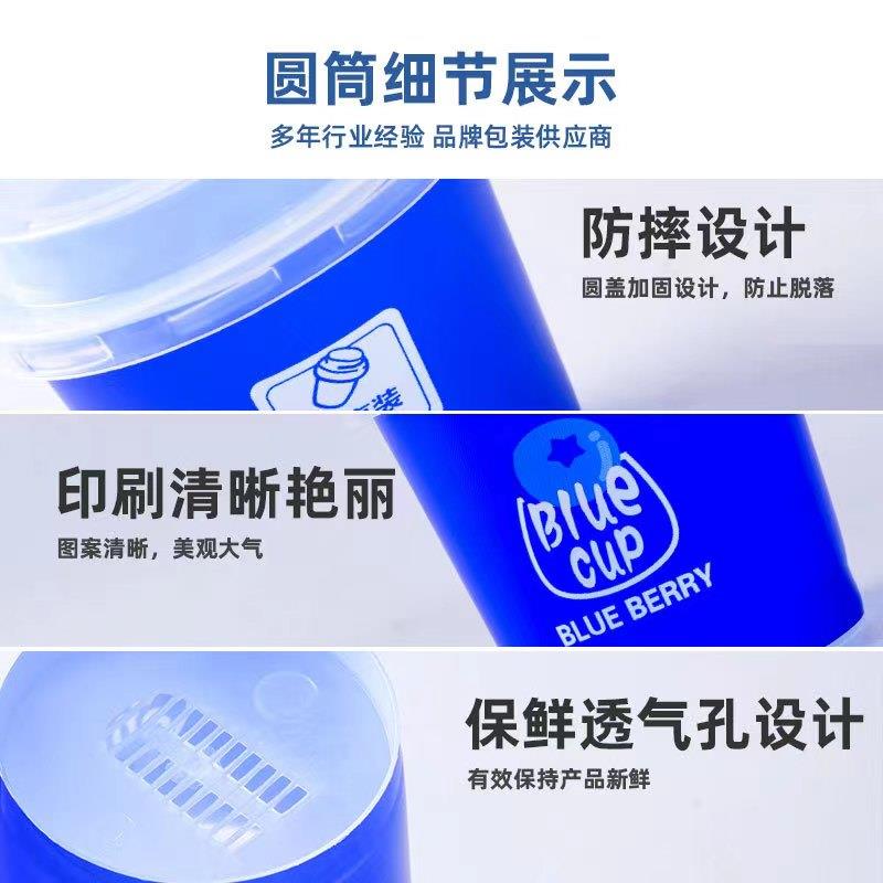 热销60克蓝莓小懒杯沥水透气蓝莓包装盒子通货图案现货供应