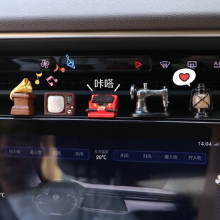 热销汽车复古老式留声机照相机模型迷你小摆件中控台屏幕显示器装