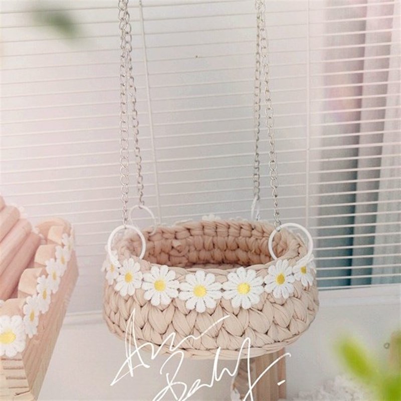 热销小雏菊吊篮仓鼠编织吊篮蜜袋鼯吊床金丝熊秋千刺猬摇篮窝仓鼠