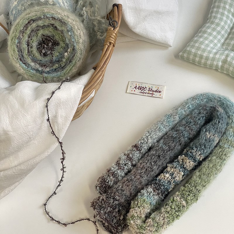 热销AARIC手作--油画色系圈圈纱DIY编织线材羊毛圈圈纱