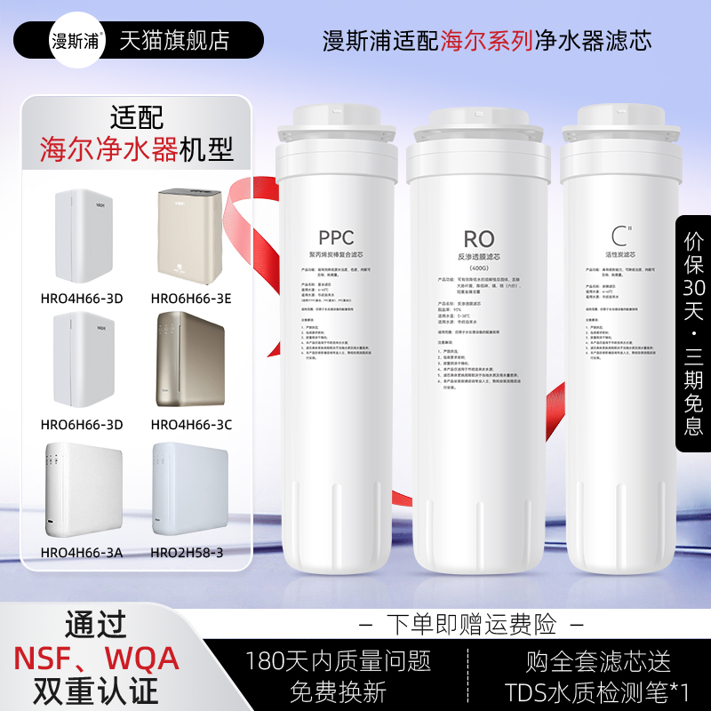适配海尔净水器雪魔方HRO4H66滤芯3A/D/C/6H66-3D/3E反渗透2H58机