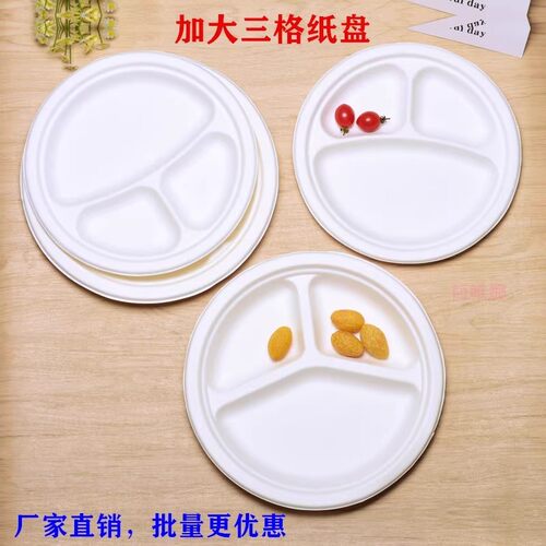 一次性可降解餐盘甘蔗环保纸碟
