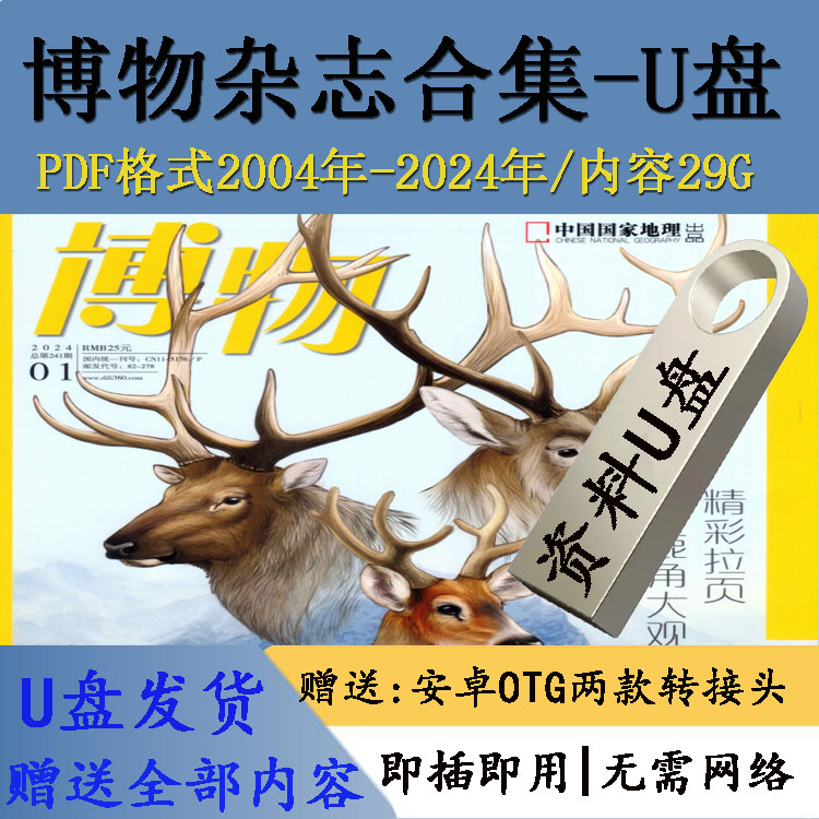 博物杂志电子版全集2004-2024年PDF格式文档资料人文科普百科U盘