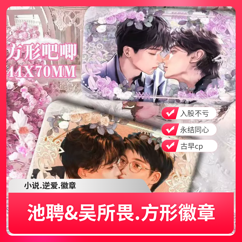 小说逆爱顺恨池骋吴所谓双闪方形吧唧背包挂件同人周边谷子礼物