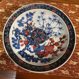 景德镇陶瓷 屹朴仿明松竹梅壶承(yipu55)