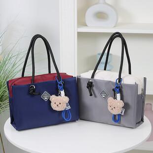 新款撞色女包大容量手提单肩包网红妈咪包上班通勤手拎包女包