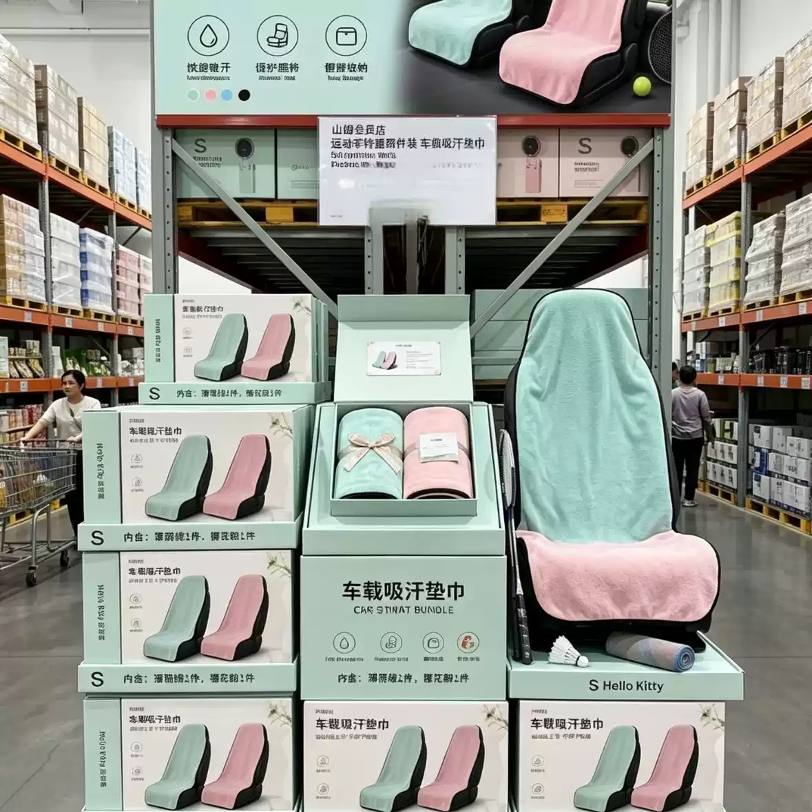 汽车座椅套车载吸汗垫巾加宽加长