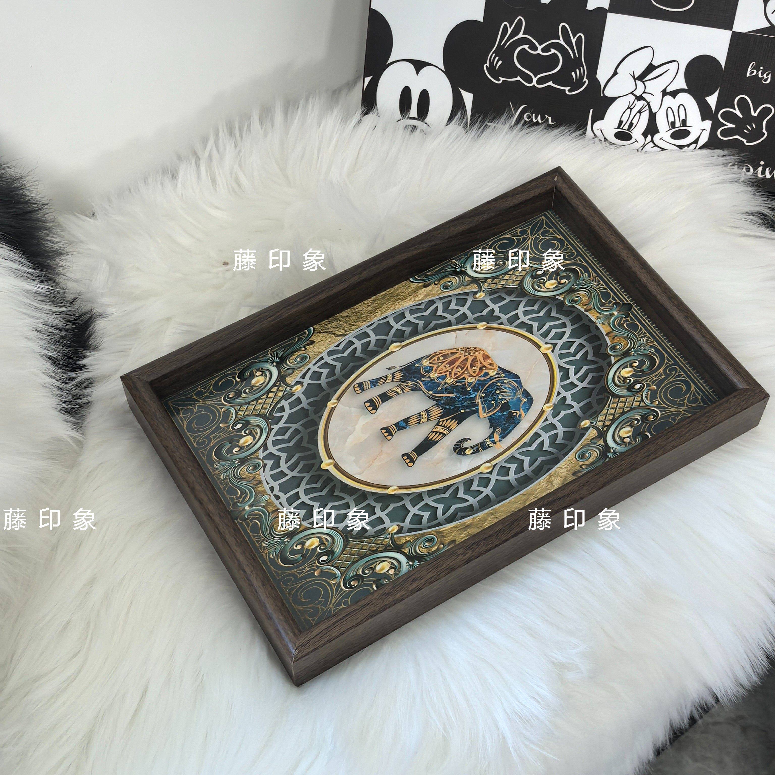 复古典雅象韵托盘摆件玄关客厅创意置物盘珠宝首饰零食家用收纳盘,家居饰品,香薰托盘,淘宝优惠券,粉丝福利购,淘宝优惠卷