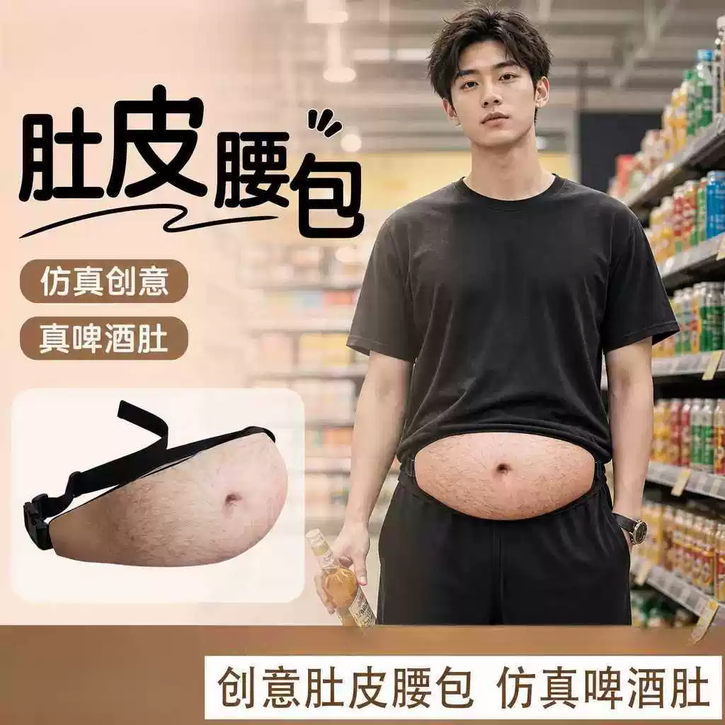 欧洲旅行防盗肚皮腰包零钱包仿真
