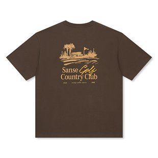 sanse GOLF系列SCC球场手稿短袖夏季宽松T恤潮牌街头文化上衣