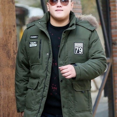 加肥加大码男士羽绒服中长款加厚保暖胖子特大号男装羽绒冬季外套