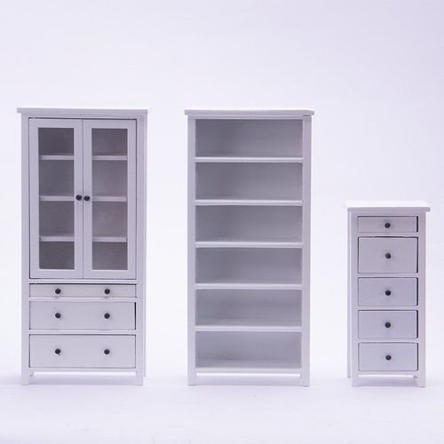 10分12分0b11娃屋配件书房客厅书柜置物架储物柜斗柜微缩模型
