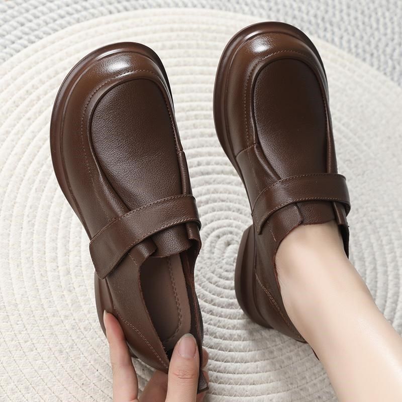 真皮平底单鞋春秋防滑软底妈妈鞋大码女鞋中老年圆头舒适软皮鞋子,女鞋,深口单鞋,淘宝优惠券,粉丝福利购,淘宝优惠卷