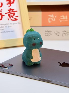 手工木雕恐龙电视柜装饰摆件情侣酒柜饰品K可爱的丑东西茶几小物