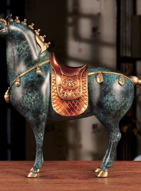 马到成功招财铜马彩铜将军马摆件生肖马家居客厅玄关办公室装饰品