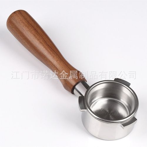 不锈钢无底咖啡手柄54mm铂富咖啡把手咖啡机改装红贵宝实木手柄