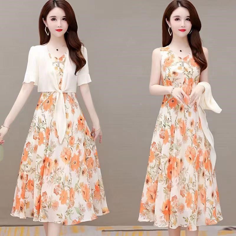 连衣裙女夏2023年新款洋气防晒外搭减龄碎花长款裙子春夏舒适时尚,标准件/零部件/工业耗材,输送带/传送带,淘宝优惠券,粉丝福利购,淘宝优惠卷