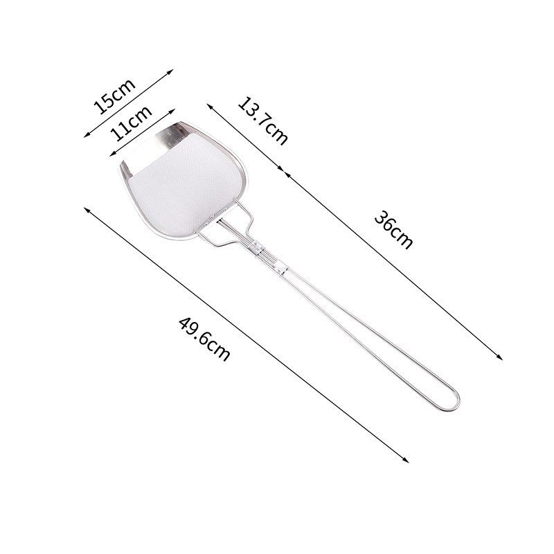 不锈钢油渣铲简约加粗手柄耐高温捞渣勺家用铲勺漏勺厨房多功能铲