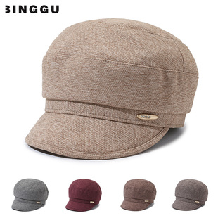 中老年人妈妈帽子女春秋薄款鸭舌帽老人奶奶婆婆休闲短帽沿单帽布