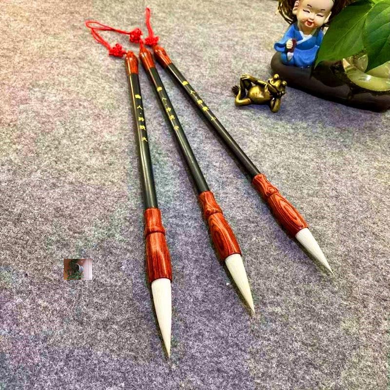 幽人书院书法用品店玲珑款纯手工毛笔实木笔杆狼羊兼毫手工毛笔